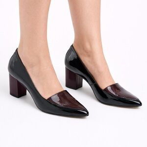 Size 8 Capelli Rossi Women’s Black Burgundy Patent Block Heels